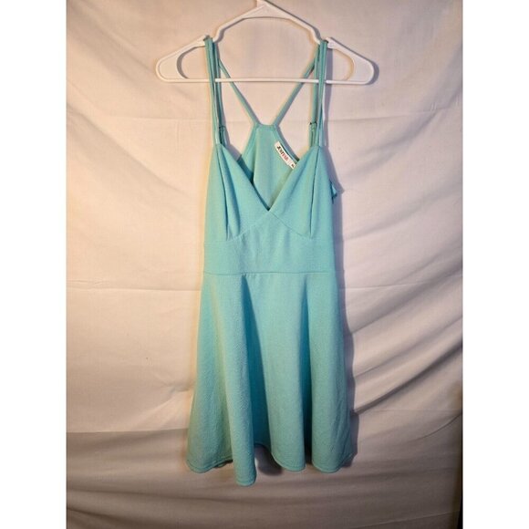 Just fab Teal Fit Flare flirty Dress Womens Size Xl small Flaw Sleeveless Short - Picture 1 of 3